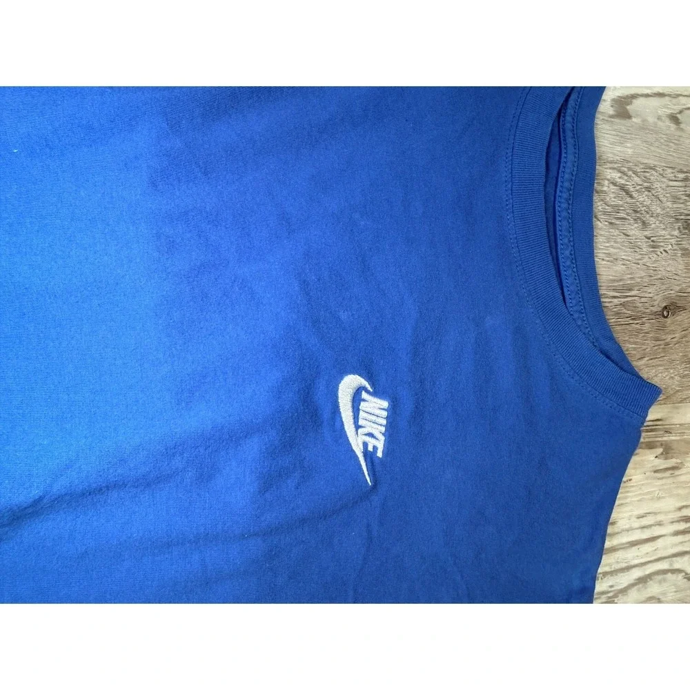 Nike‎ Men's Large Royal Blue Mini Swoosh Logo T Shirt Short Sleeve Cotton